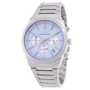 NWT Authentic Seiko Sport Chronograph Quartz Light Blue Dial Men's Watch